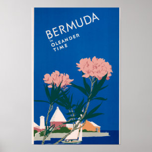 Affiche Bermudes, Oleander Temps célèbre peinture