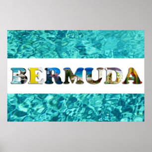 Affiche Bermudes Plage tropicale Bleu Océan Photo Voyage