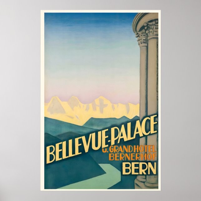 Affiche Bern Grandhotel Bernerhof Bellevue-Palace (Devant)