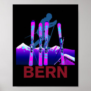 Affiche Bern Ski Et Snowboard Retro 90s Bern Ski