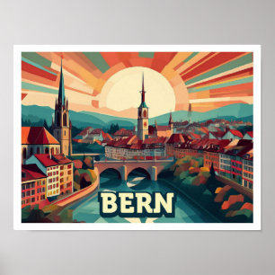 Affiche Berne Suisse artistique coloré