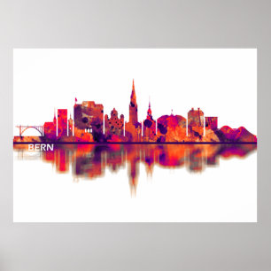 Affiche Berne Suisse Skyline