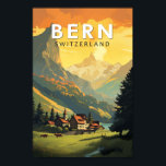 Affiche Berne Suisse Travel Art Vintage<br><div class="desc">Conception de voyage vectoriel rétro Bern. Berne,  capitale de la Suisse,  est construite autour d’un ruisseau dans l’Aare.</div>
