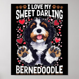 Affiche Bernedoodle Chien race I Love My Sweet Darling Ber