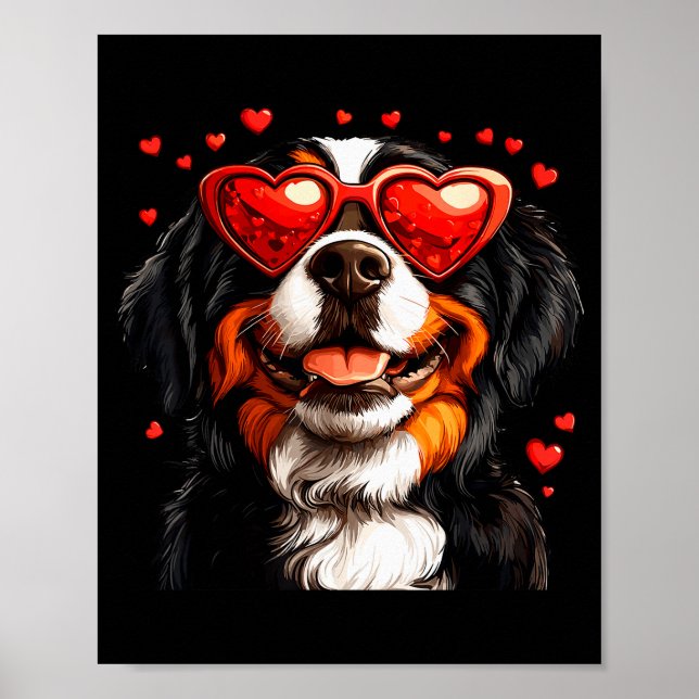 Affiche Bernese Mountain Cute Berner Dog Lover Valentines  (Devant)