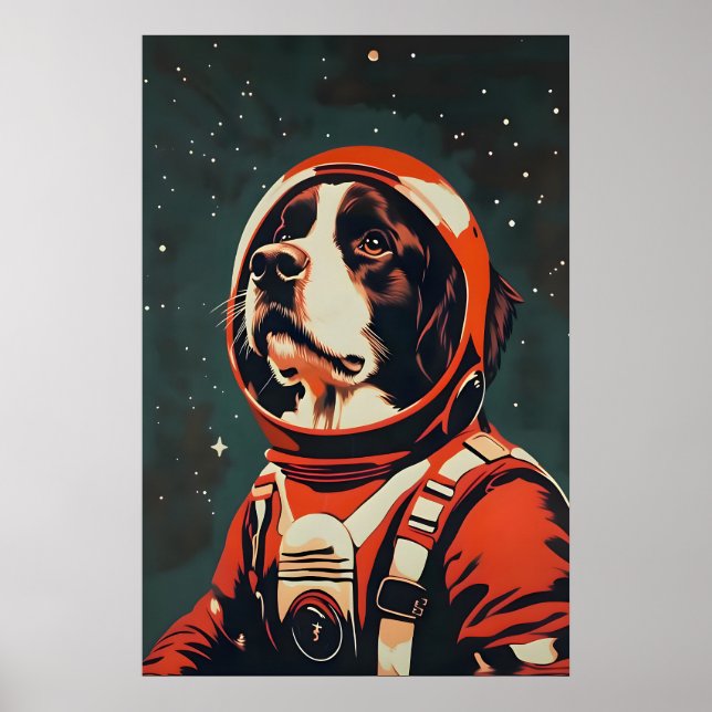 Affiche Bernese Mountain Dog Astronaut Poster, Bernese (Devant)