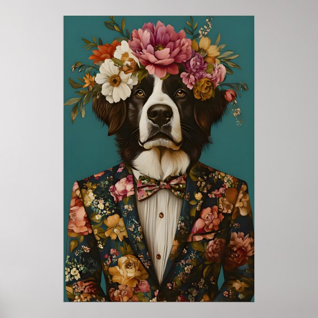 Affiche Bernese Mountain Dog In Suit Poster, Bernese (Devant)