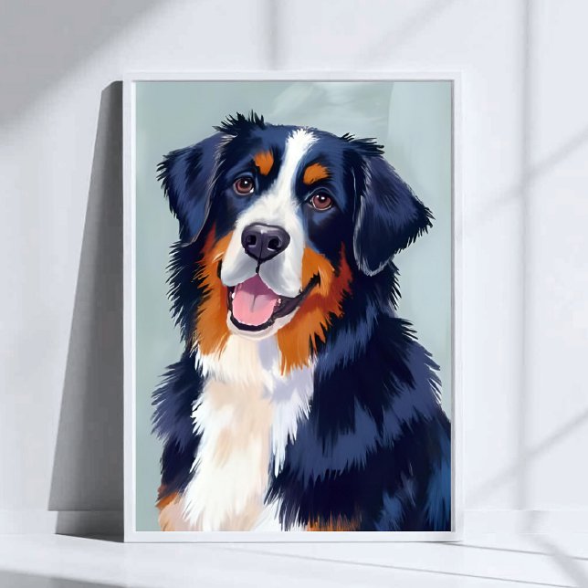 Affiche Bernese Mountain Dog | Watercolor Pet (Créateur téléchargé)
