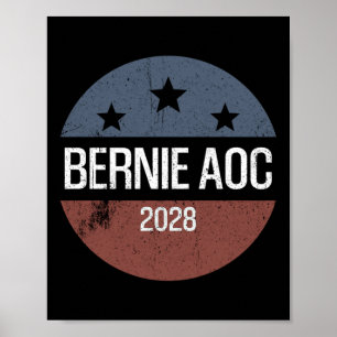 Affiche Bernie Aoc 2028 Bernie Sanders Alexandria Cortez P