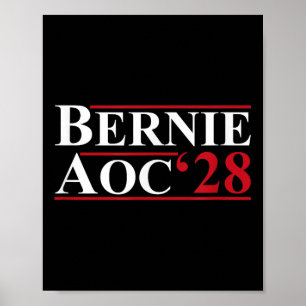 Affiche Bernie Aoc 2028 Bernie Sanders Alexandria Cortez P