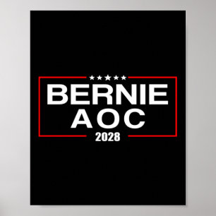 Affiche Bernie Aoc 2028 Bernie Sanders Alexandria Cortez P