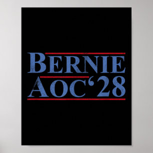 Affiche Bernie Aoc 2028 Bernie Sanders Alexandria Cortez P