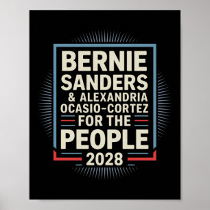Affiche Bernie Sanders Et Aoc 2028 Pour La Campagne Du Pré