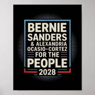 Affiche Bernie Sanders Et Aoc 2028 Pour La Campagne Du Pré