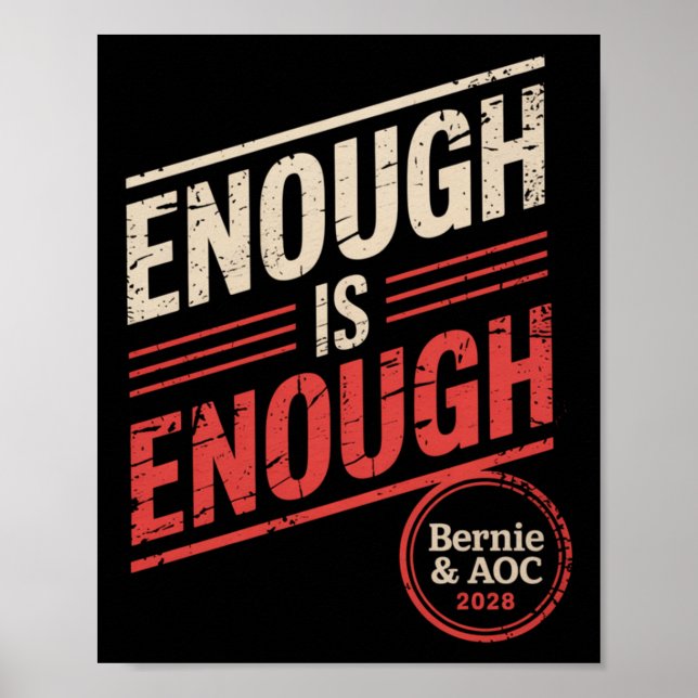 Affiche Bernie Sanders Et Aoc 2028 Pour La Campagne Du Pré (Devant)