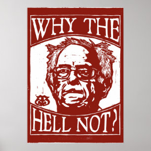 Affiche Bernie Sanders Gravure sur bois, Pourquoi pas, Rou