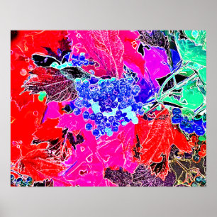 AFFICHE BERRIES ET FEUILLES