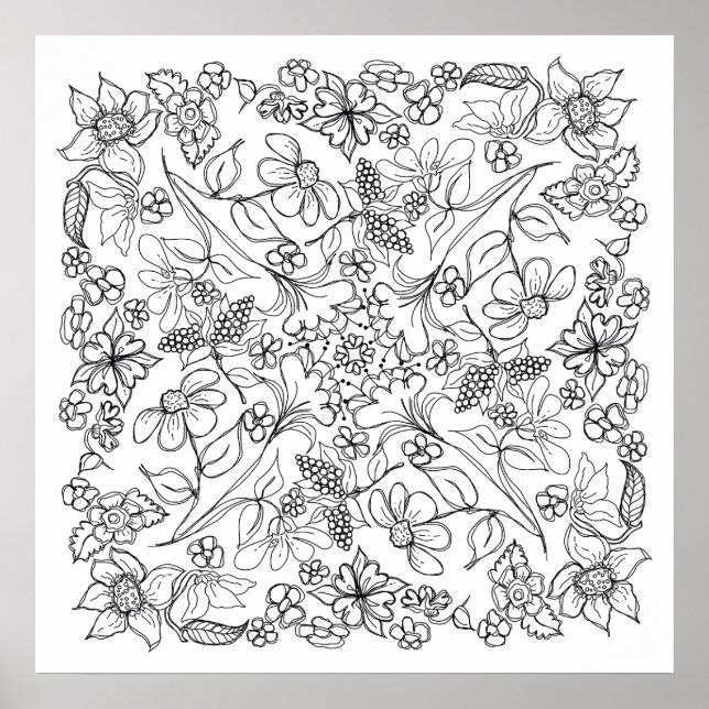 Affiche Berries et fleurs Belle couleur moi (Devant)