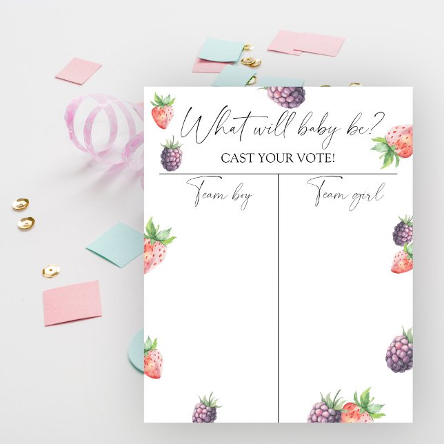 Affiche Berries Genre révéler Organigramme garçon ou fille (Créateur téléchargé)