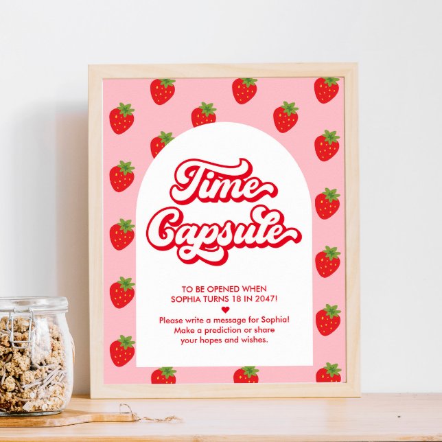 Affiche Berry 1er Anniversaire de fraise temps Capsule Jeu (Créateur téléchargé)