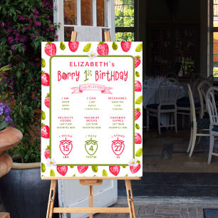 Affiche Berry fraise 1er anniversaire Jalons