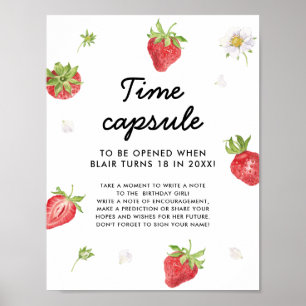 Affiche Berry fraise Premier anniversaire heure Capsule