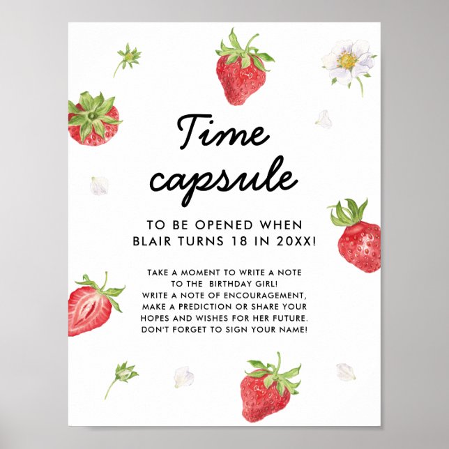 Affiche Berry fraise Premier anniversaire heure Capsule (Devant)