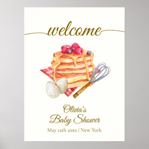 Affiche Berry Pancake Egg Whisk Brunch Baby shower Bienven