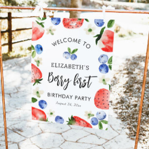 Affiche Berry Premier anniversaire fraise Bienvenue