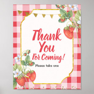 Affiche Berry Sweet 1er anniversaire Merci pour venir