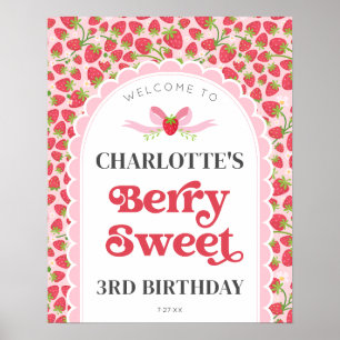 Affiche Berry Sweet Anniversaire 16x20 Fraise Bienvenue