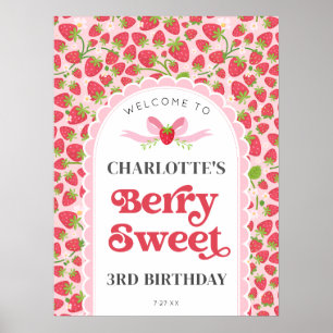 Affiche Berry Sweet Anniversaire 18x24 Fraise Bienvenue