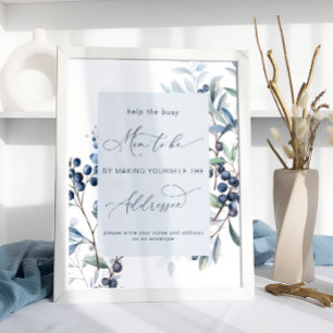 Affiche Berry Sweet Baby shower Adresse une enveloppe