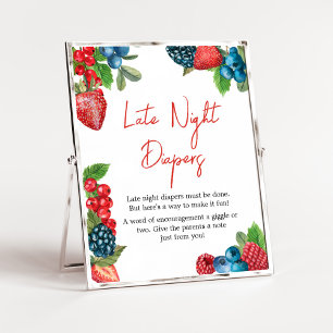 Affiche Berry Sweet Baby shower d'été Late Night Diapés