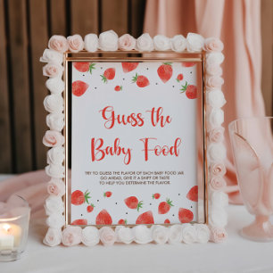 Affiche Berry Sweet Baby shower Devinez Le Panneau Aliment