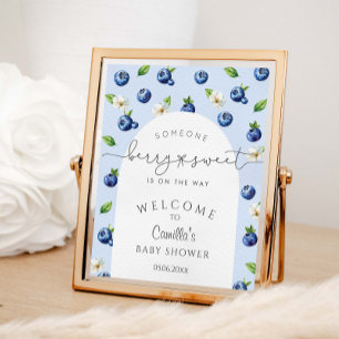 Affiche Berry Sweet Blueberry Baby shower Bienvenue