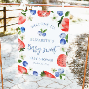 Affiche Berry Sweet Boy Baby shower Bienvenue