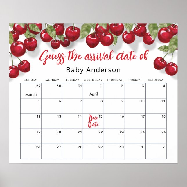 Affiche Berry Sweet Cherry devine l'affiche de la date d'é (Devant)