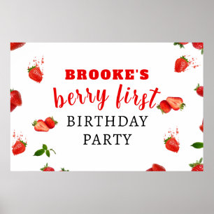 Affiche Berry Sweet Strawberry 1er anniversaire