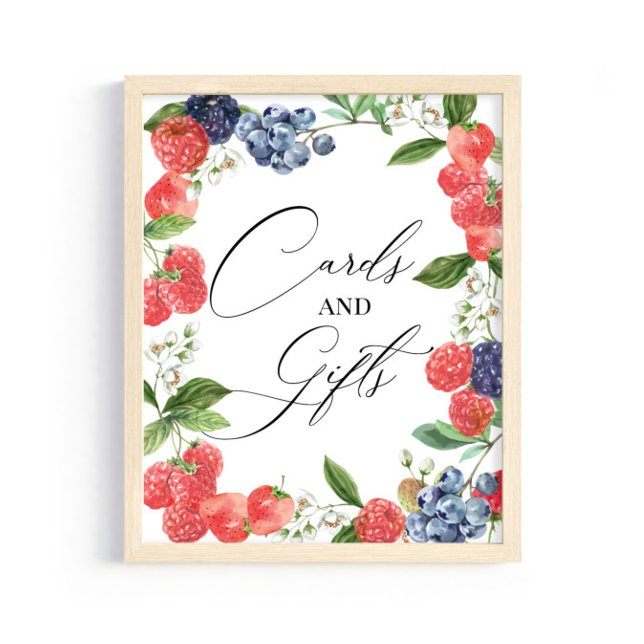 Affiche Berry Sweet Watercolor Baby showers Cartes et cade (Créateur téléchargé)