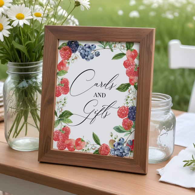 Affiche Berry Sweet Watercolor Baby showers Cartes et cade (Créateur téléchargé)