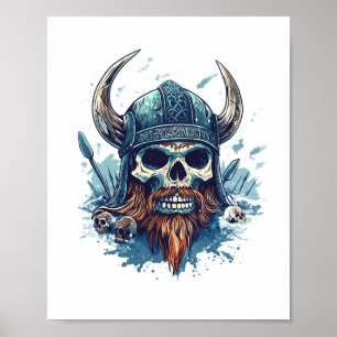 Affiche Berserker crâne viking
