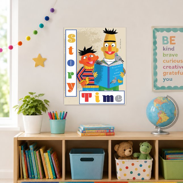 Affiche Bert et Ernie Lecture en classe (Simulated poster on wall)