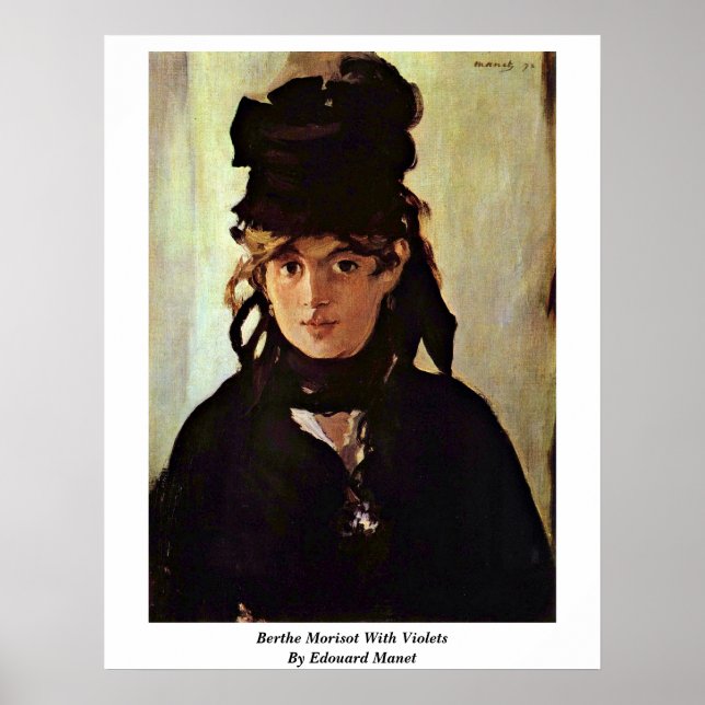 Affiche Berthe Morisot Avec Violettes Par Edouard Manet (Devant)