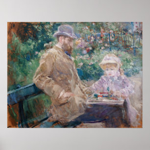 Affiche Berthe Morisot - Eugene Manet avec sa fille