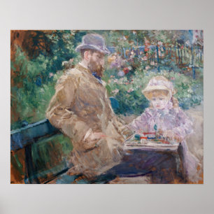 Affiche Berthe Morisot - Eugene Manet avec sa fille