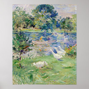 Affiche Berthe Morisot - Fille en bateau avec oie