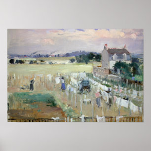 Affiche Berthe Morisot - Hanging the Laundry out to Dry