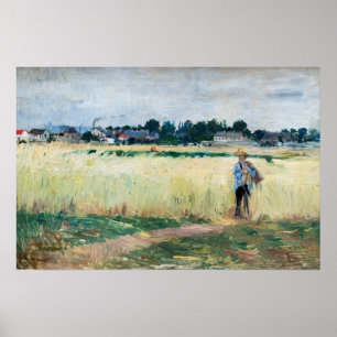 Affiche Berthe Morisot - In the Wheatfield at Gennevillier