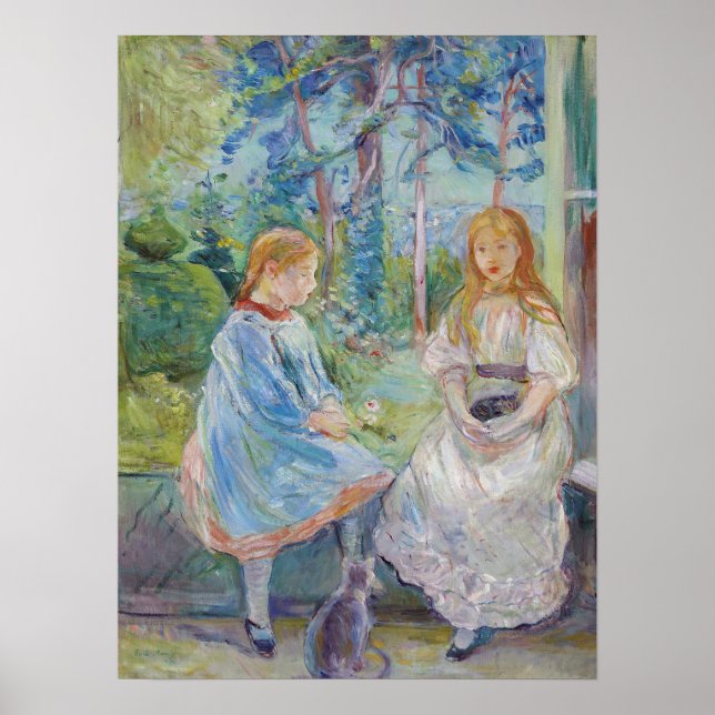 Affiche Berthe Morisot - Jeunes filles à la fenêtre (Devant)